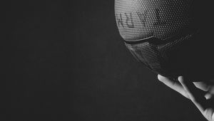 Preview wallpaper basketball ball, ball, hand, bw