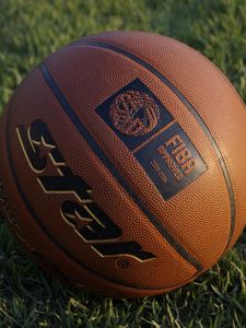 Preview wallpaper basketball ball, basketball, ball, grass