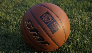 Preview wallpaper basketball ball, basketball, ball, grass