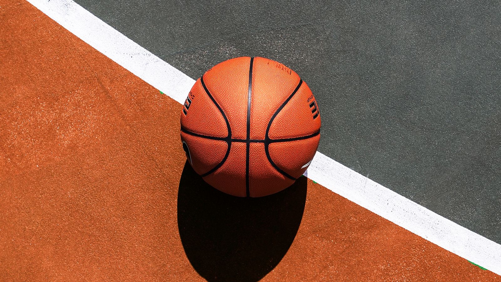 1600x900 Wallpaper basketball, ball, basketball court