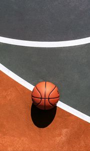 Preview wallpaper basketball, ball, basketball court