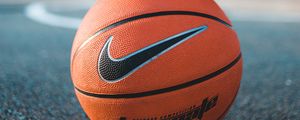 Preview wallpaper basketball ball, basketball, leg, playground