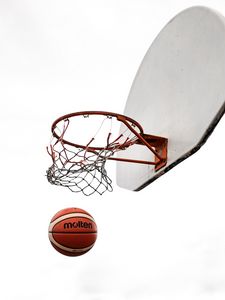 Preview wallpaper basketball, ball, basketball net, basketball hoop, basketball backboard