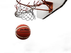 Preview wallpaper basketball, ball, basketball net, basketball hoop, basketball backboard