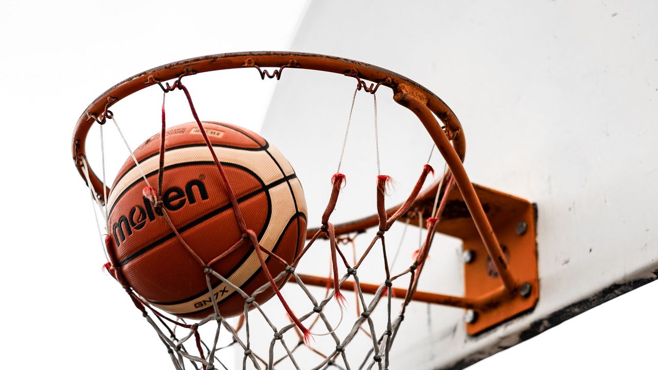 Wallpaper basketball, ball, basketball net, basketball hoop, backboard
