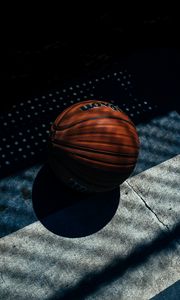 Preview wallpaper basketball ball, basketball, shadow, stripes