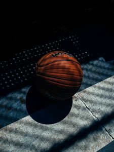 Preview wallpaper basketball ball, basketball, shadow, stripes