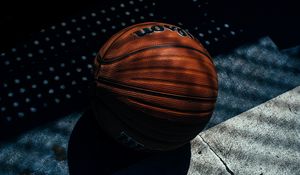 Preview wallpaper basketball ball, basketball, shadow, stripes