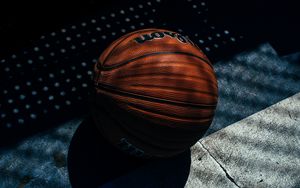 Preview wallpaper basketball ball, basketball, shadow, stripes