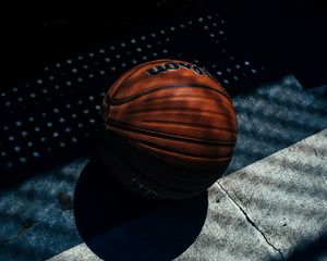 Preview wallpaper basketball ball, basketball, shadow, stripes