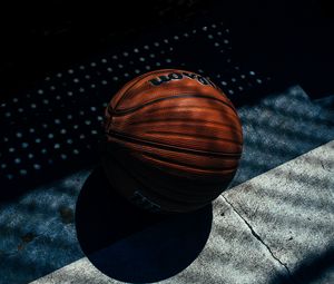 Preview wallpaper basketball ball, basketball, shadow, stripes