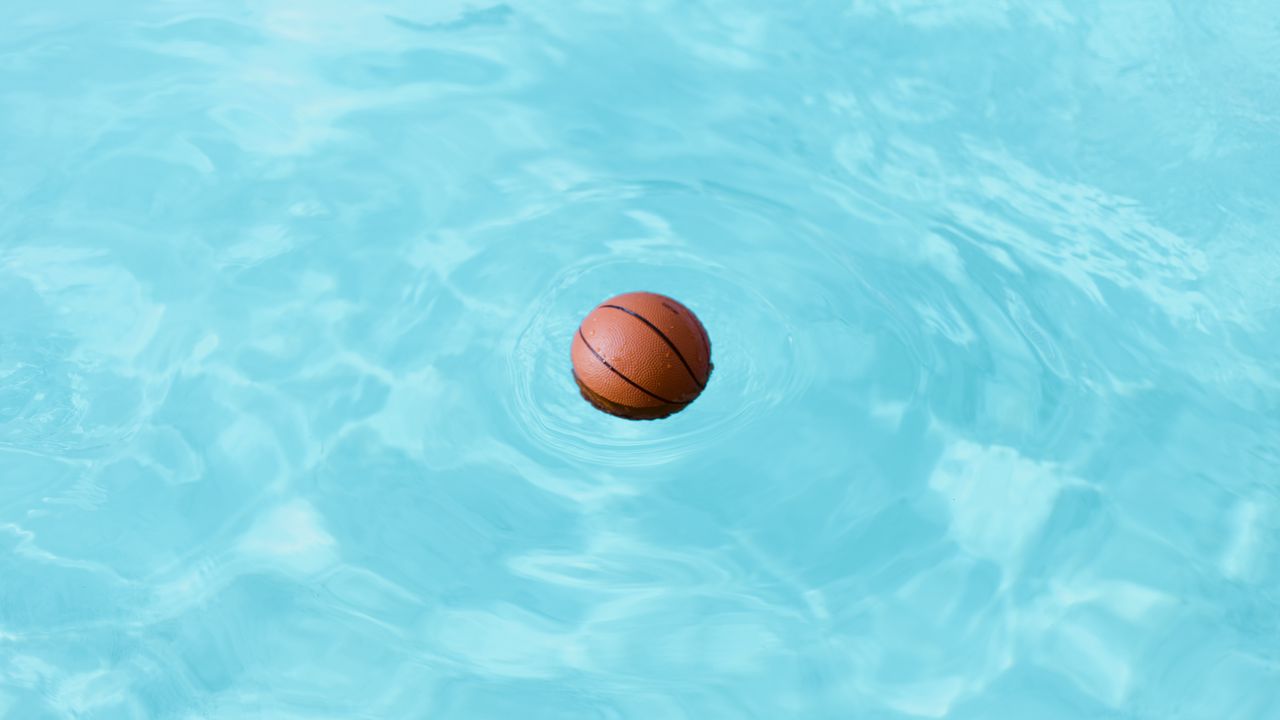 Wallpaper basketball, ball, water, wet, swim