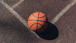 Preview wallpaper basketball, basketball ball, ball, court, marking