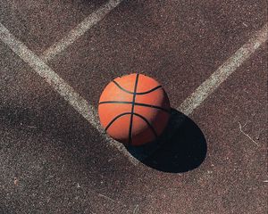 Preview wallpaper basketball, basketball ball, ball, court, marking