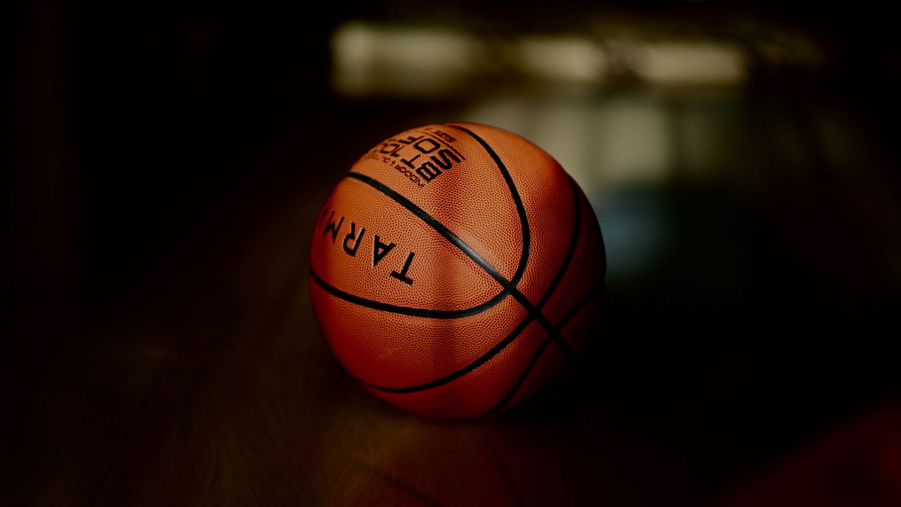 Wallpaper basketball, basketball ball, ball, dark