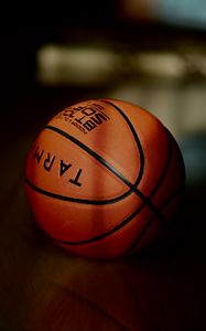 Preview wallpaper basketball, basketball ball, ball, dark