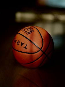 Preview wallpaper basketball, basketball ball, ball, dark