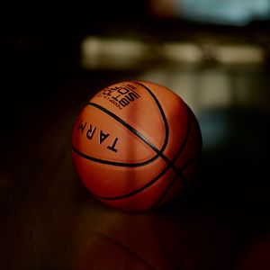 Preview wallpaper basketball, basketball ball, ball, dark