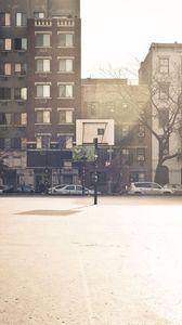 Preview wallpaper basketball, basketball court, wall, building