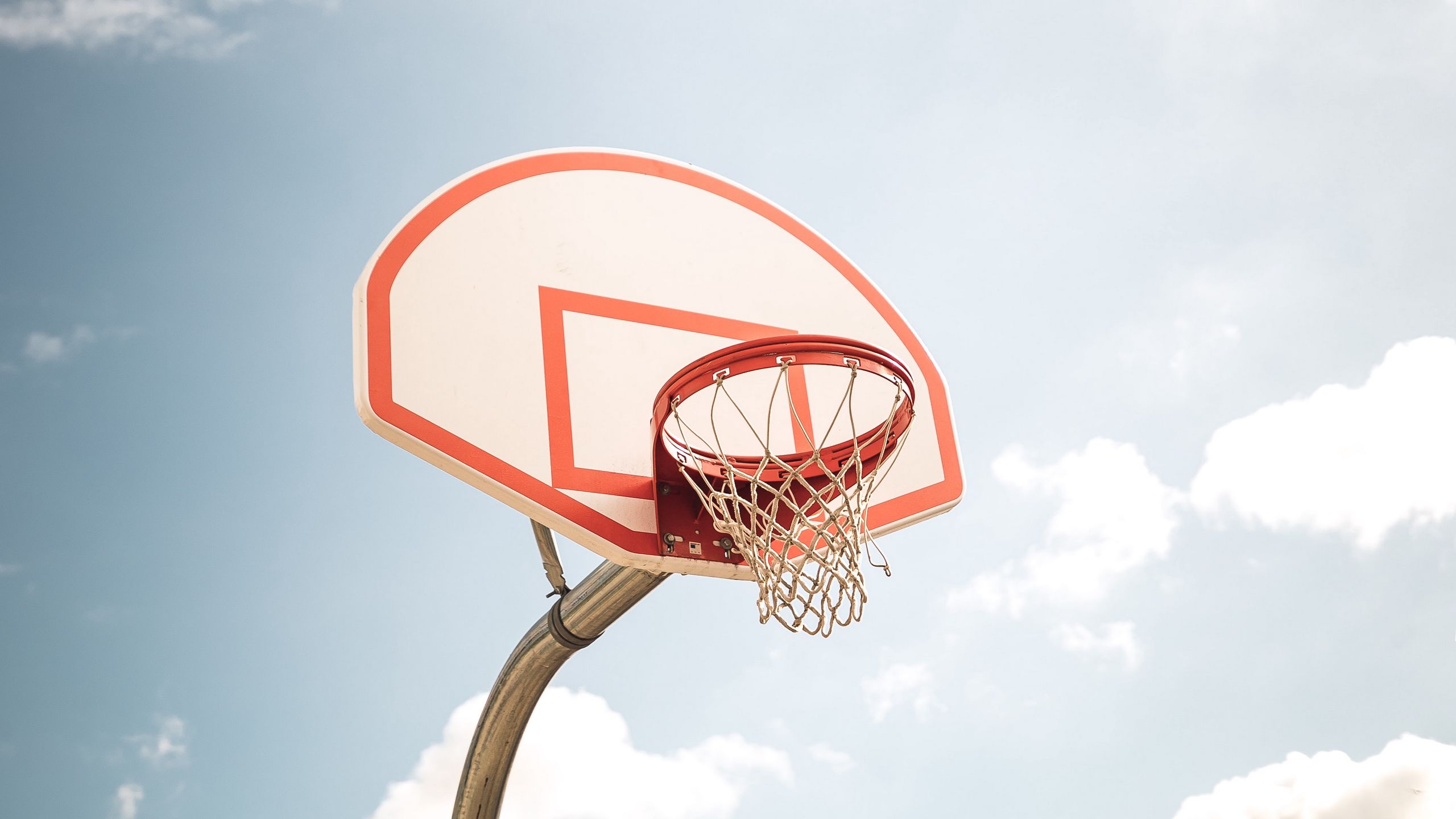 Download wallpaper 2560x1440 basketball, basketball hoop, basketball