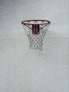 Preview wallpaper basketball, basketball hoop, net, wall