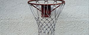 Preview wallpaper basketball, basketball hoop, net, wall