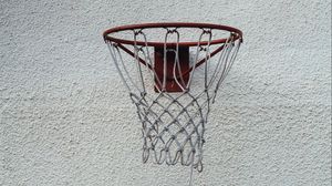 Preview wallpaper basketball, basketball hoop, net, wall