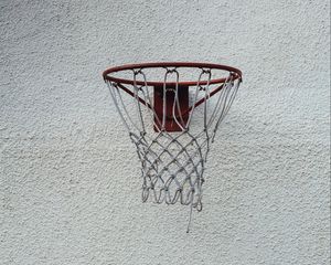 Preview wallpaper basketball, basketball hoop, net, wall