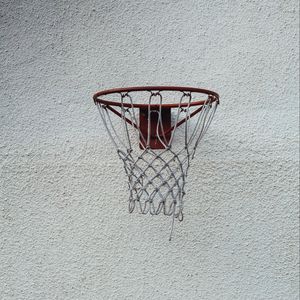 Preview wallpaper basketball, basketball hoop, net, wall