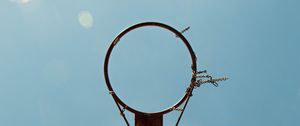 Preview wallpaper basketball, basketball hoop, shield, clouds
