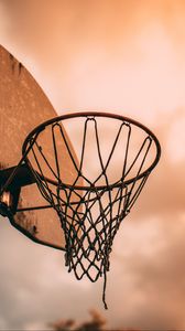 Preview wallpaper basketball, basketball net, basketball hoop, backboard, sky
