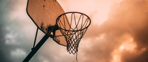 Preview wallpaper basketball, basketball net, basketball hoop, backboard, sky