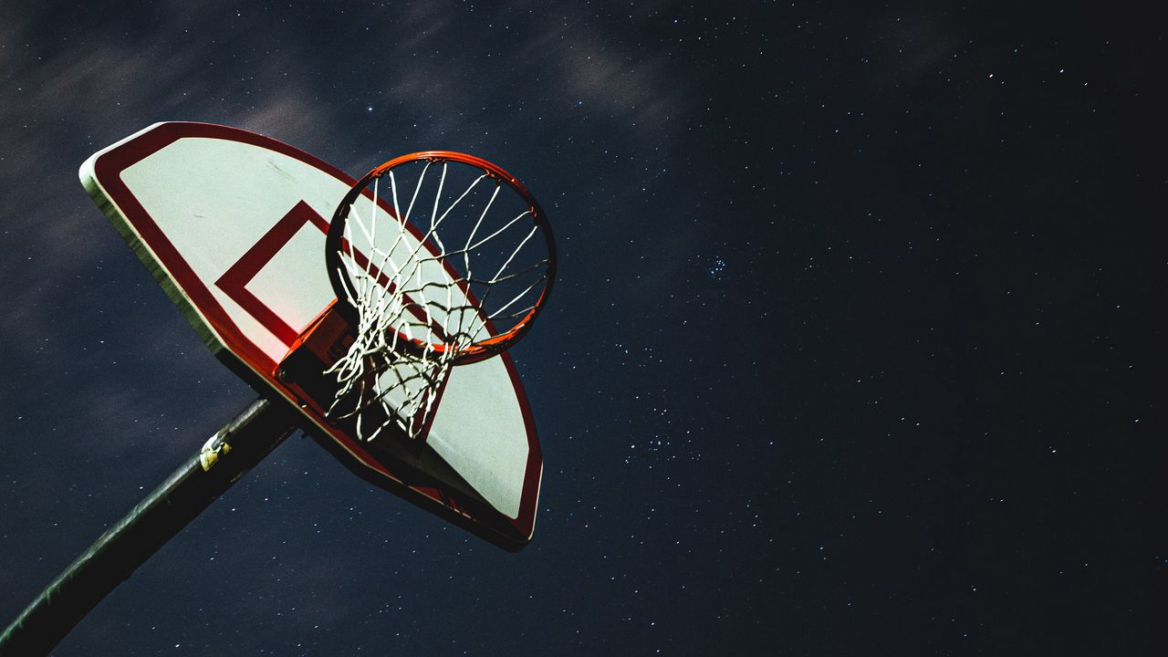 Wallpaper basketball, basketball net, basketball hoop, backboard, stars