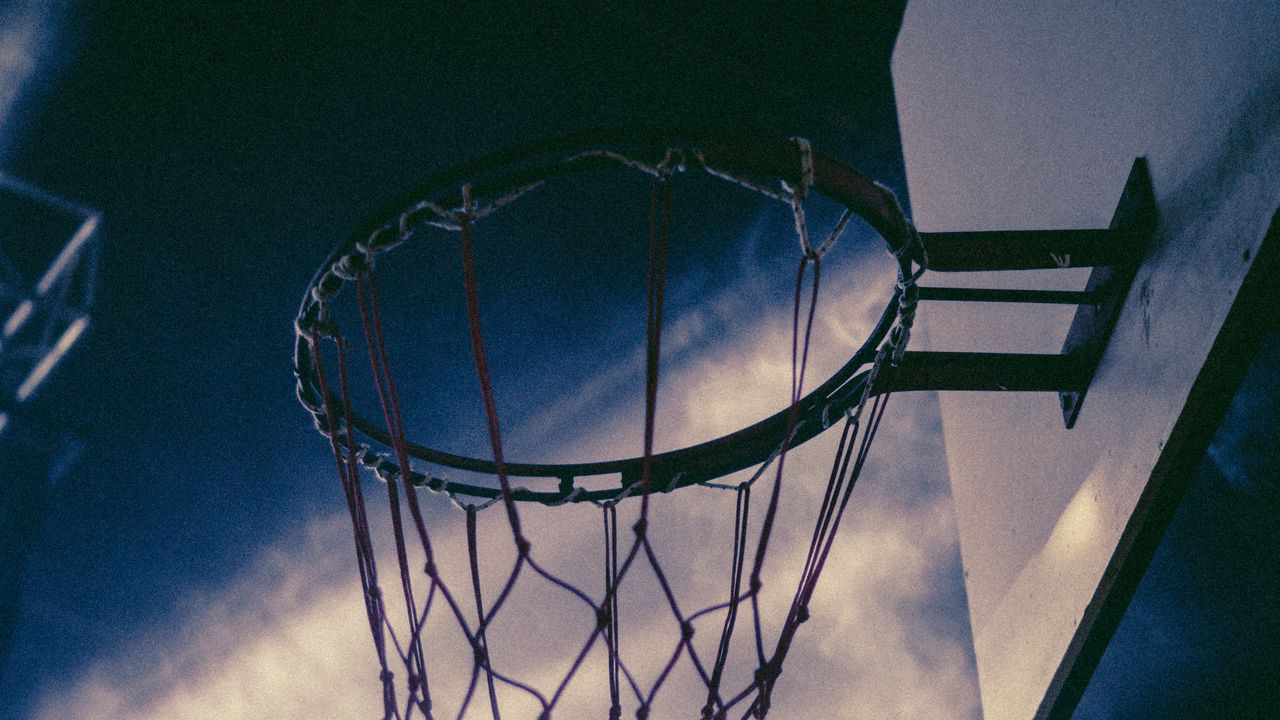 Wallpaper basketball, basketball net, basketball hoop, basketball backboard, sky
