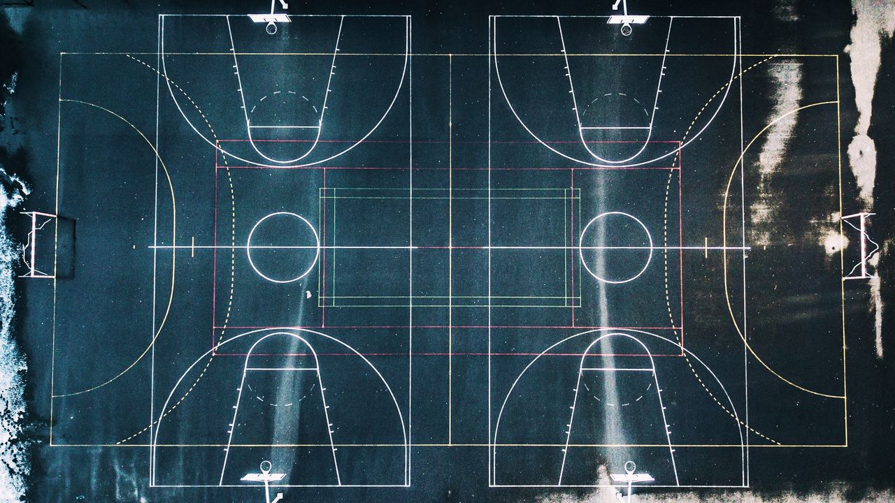 Wallpaper basketball court, marking, geometry