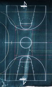 Preview wallpaper basketball court, marking, geometry