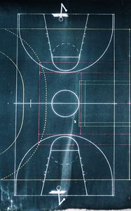 Preview wallpaper basketball court, marking, geometry