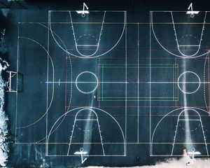 Preview wallpaper basketball court, marking, geometry