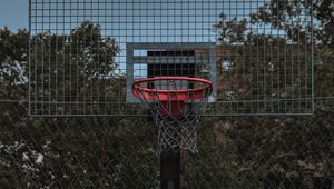 Preview wallpaper basketball hoop, backboard, hoop, basketball, court