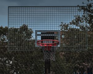 Preview wallpaper basketball hoop, backboard, hoop, basketball, court