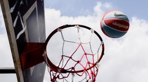 Preview wallpaper basketball hoop, ball, basketball, game, sport, sports