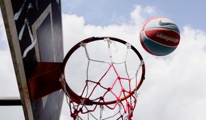 Preview wallpaper basketball hoop, ball, basketball, game, sport, sports