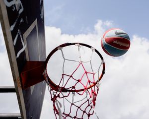 Preview wallpaper basketball hoop, ball, basketball, game, sport, sports