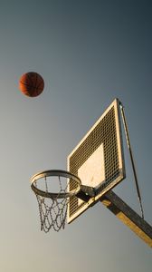 Preview wallpaper basketball hoop, ball, shield