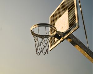 Preview wallpaper basketball hoop, ball, shield