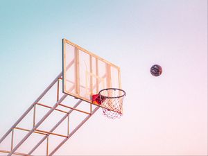 Preview wallpaper basketball hoop, basketball, ball, sport, gradient