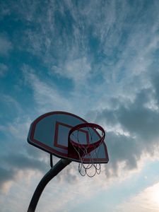 Preview wallpaper basketball hoop, basketball, basketball net, sky