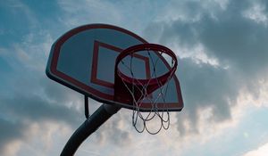 Preview wallpaper basketball hoop, basketball, basketball net, sky