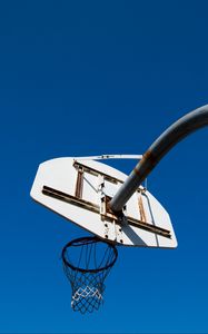 Preview wallpaper basketball hoop, basketball, mesh, sport, sky