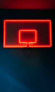 Preview wallpaper basketball hoop, basketball, neon, light, red